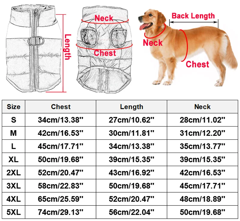 8 Size S-5XL Winter Dog Clothes For Pet Waterproof Warm Large Dog Vest Cat Puppy Ski Coats Jackets Green/Red/Blue/Pink 8 Size S-5XL Winter Dog Clothes For Pet Waterproof Warm Large Dog Vest Cat Puppy Ski Coats Jackets Green/Red/Blue/Pink