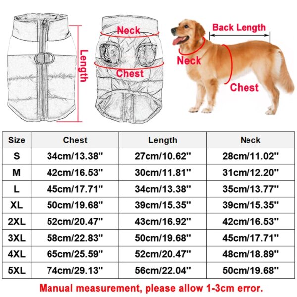 Winter Waterproof Dog Vest - S-5XL - Image 2