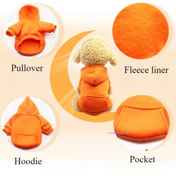 Dog Winter Hooded Sweatshirt – Small & Medium Pets - Image 3