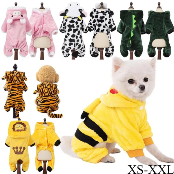 Winter Warm Pet Hoodie - Dinosaur Outfit