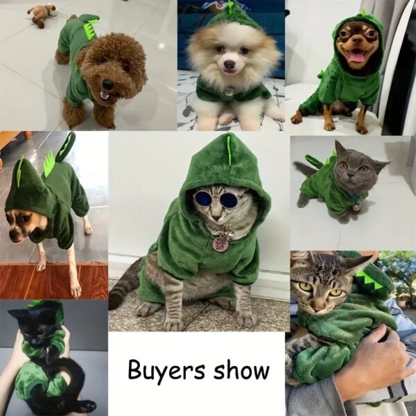Winter Warm Pet Hoodie - Dinosaur Outfit - Image 2