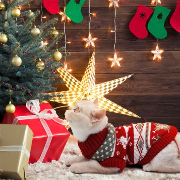 Cute Cat Sweater - Winter Warm Pet Clothes for Cats - Image 5