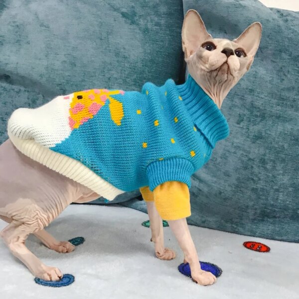 Cute Cat Sweater - Winter Warm Pet Clothes for Cats - Image 6