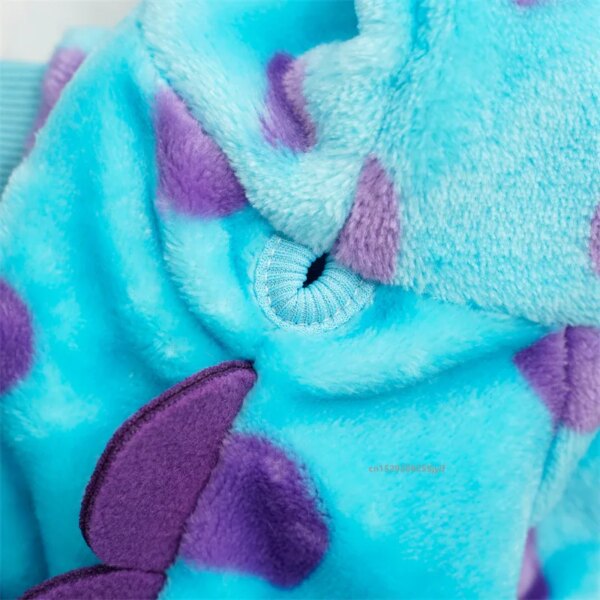 Warm Blue Dinosaur Hooded Pet Coat - Image 5