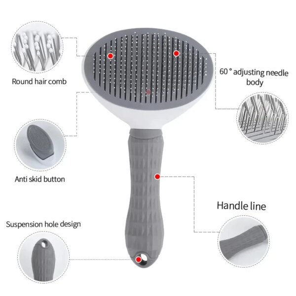 Pet Grooming Brush – Stainless Steel Comb - Image 2