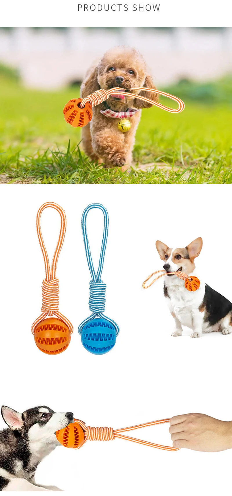 Dog Leaking Food Ball with Rope Interactive Dog Toy Rubber Balls for Small Large Dogs Chewing Bite Resistant Toys Pet Supplies Dog Leaking Food Ball with Rope Interactive Dog Toy Rubber Balls for Small Large Dogs Chewing Bite Resistant Toys Pet Supplies