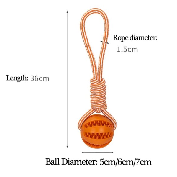 Interactive Dog Food Ball with Rope - Image 3
