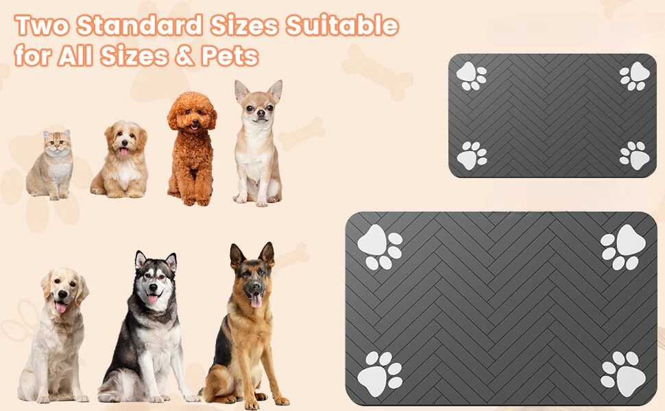 Pet Feeding Mat-Absorbent Pet Placemat for Food and Water Bowl, with Waterproof Rubber Backing, Quick Dry Water Mat for Dog Cat Pet Feeding Mat-Absorbent Pet Placemat for Food and Water Bowl, with Waterproof Rubber Backing, Quick Dry Water Mat for Dog Cat