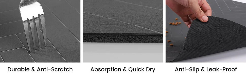 Pet Feeding Mat-Absorbent Pet Placemat for Food and Water Bowl, with Waterproof Rubber Backing, Quick Dry Water Mat for Dog Cat Pet Feeding Mat-Absorbent Pet Placemat for Food and Water Bowl, with Waterproof Rubber Backing, Quick Dry Water Mat for Dog Cat