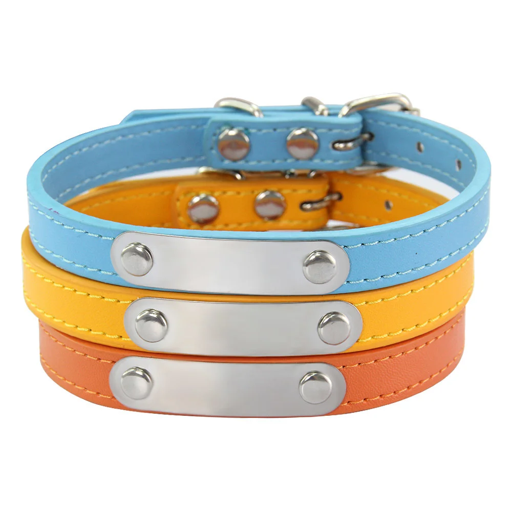 Personalized Dog Collar Name Carved ID Anti-lost Solid PU Leather Collar For Small Medium Large Dogs Puppy Cat Pet Supplies Pink Personalized Dog Collar Name Carved ID Anti-lost Solid PU Leather Collar For Small Medium Large Dogs Puppy Cat Pet Supplies Pink