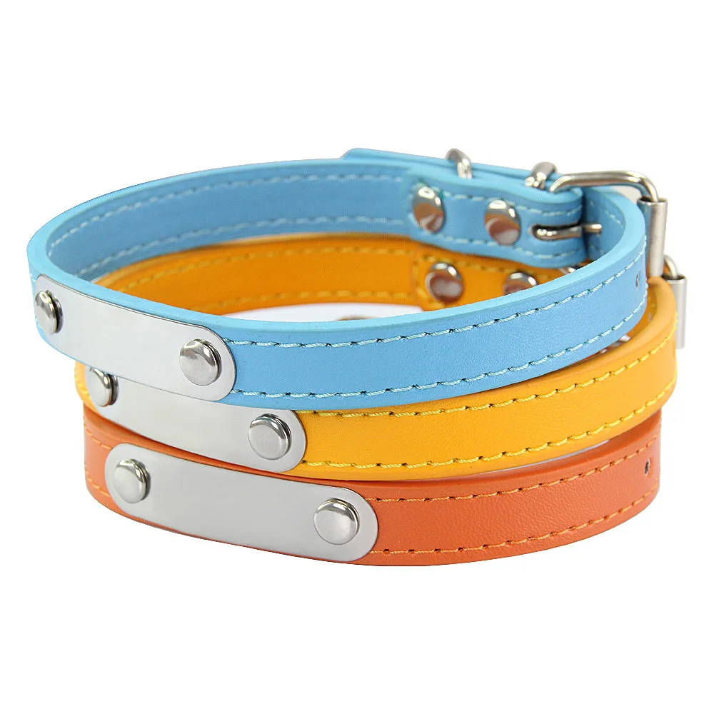 Personalized Dog Collar Name Carved ID Anti-lost Solid PU Leather Collar For Small Medium Large Dogs Puppy Cat Pet Supplies Pink Personalized Dog Collar Name Carved ID Anti-lost Solid PU Leather Collar For Small Medium Large Dogs Puppy Cat Pet Supplies Pink