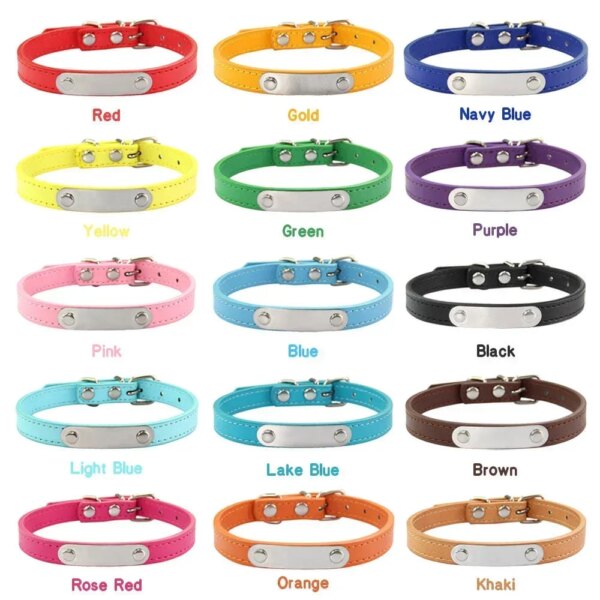 Personalized PU Leather Dog Collar with Engraved ID - Image 3