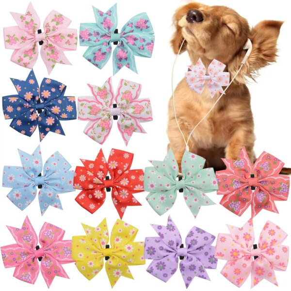 Flower-Collar Spring Dog Bow Tie (50/100pcs)