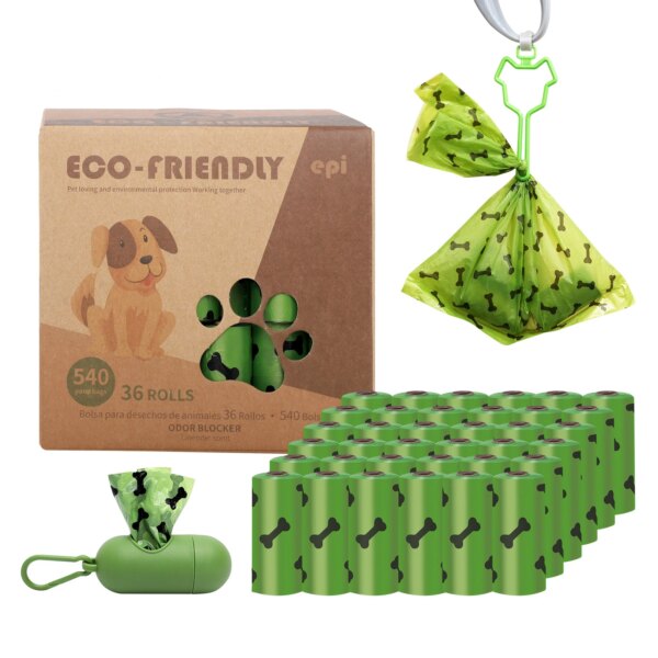 EPI Biodegradable Dog Poop Bags with Dispenser