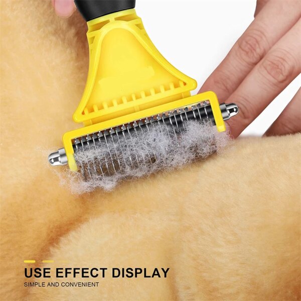 Pets Stainless Steel Two-Sided Grooming Rake - Image 6