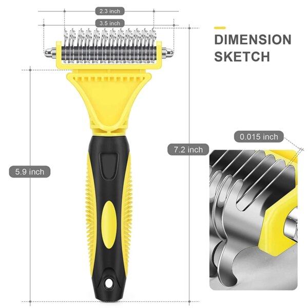 Pets Stainless Steel Two-Sided Grooming Rake - Image 5
