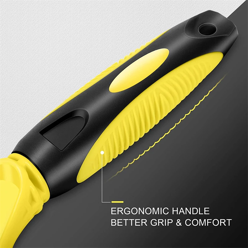 Pets Stainless Steel Grooming Brush Two-Sided Shedding and Dematting Undercoat Rake Comb for Dog Cat Remove Knots Tangles Easily Pets Stainless Steel Grooming Brush Two-Sided Shedding and Dematting Undercoat Rake Comb for Dog Cat Remove Knots Tangles Easily