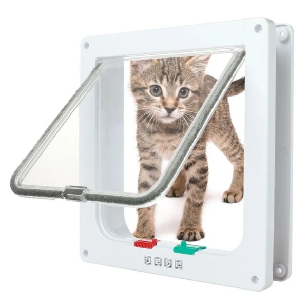 S/L 2-Color 4-Way Lock Cat Flap Door