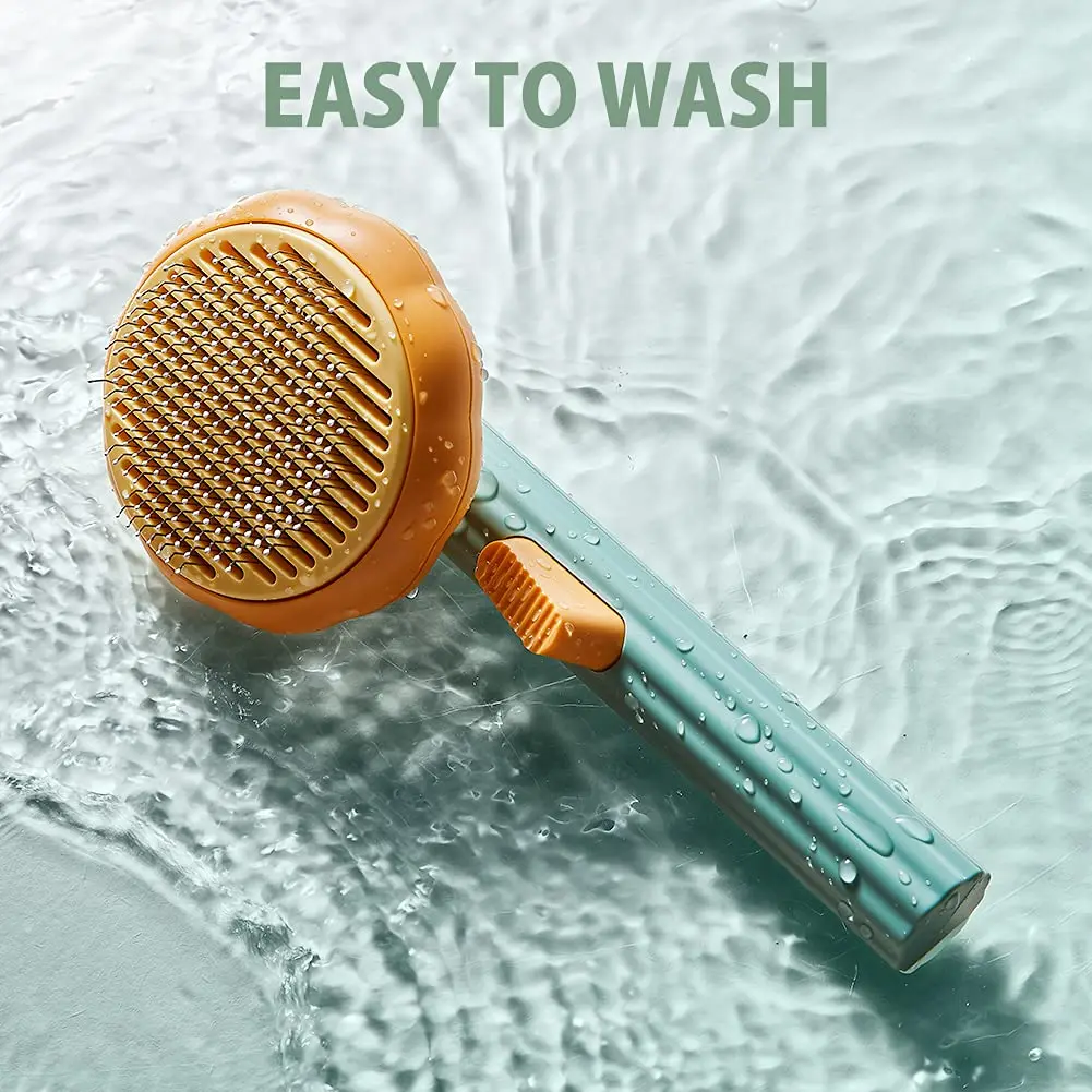 Pumpkin Pet Brush, Self Cleaning Slicker Brush for Shedding Dog Cat Grooming Comb Removes Loose Underlayers and Tangled Hair, Pumpkin Pet Brush, Self Cleaning Slicker Brush for Shedding Dog Cat Grooming Comb Removes Loose Underlayers and Tangled Hair,