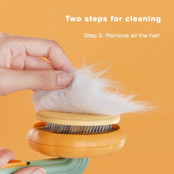 Pumpkin Self-Cleaning Pet Brush - Image 2