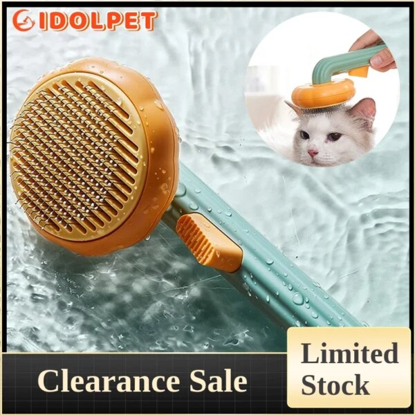 Pumpkin Self-Cleaning Pet Brush