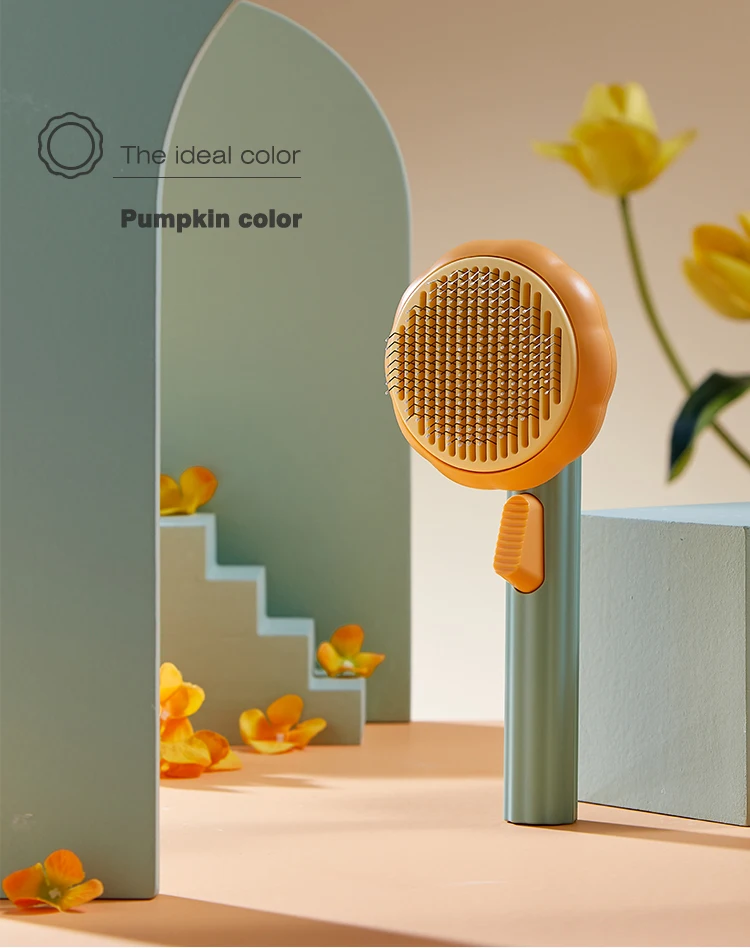 Pumpkin Pet Brush, Self Cleaning Slicker Brush for Shedding Dog Cat Grooming Comb Removes Loose Underlayers and Tangled Hair, Pumpkin Pet Brush, Self Cleaning Slicker Brush for Shedding Dog Cat Grooming Comb Removes Loose Underlayers and Tangled Hair,