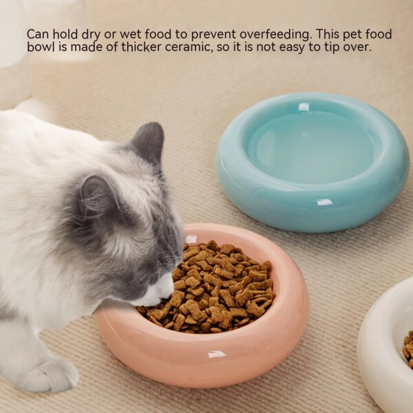 Ceramic Donut-Shaped Non-Slip Cat Bowl - Image 4