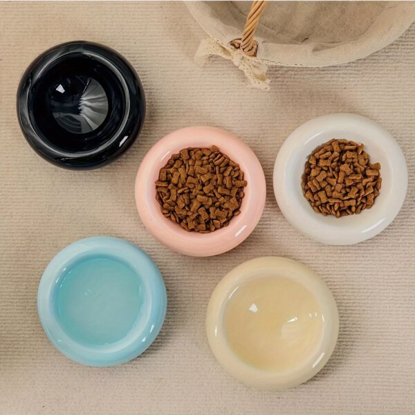 Ceramic Donut-Shaped Non-Slip Cat Bowl - Image 3