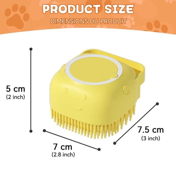 Soft silicone brush for pet grooming and shampoo dispensing. - Image 2