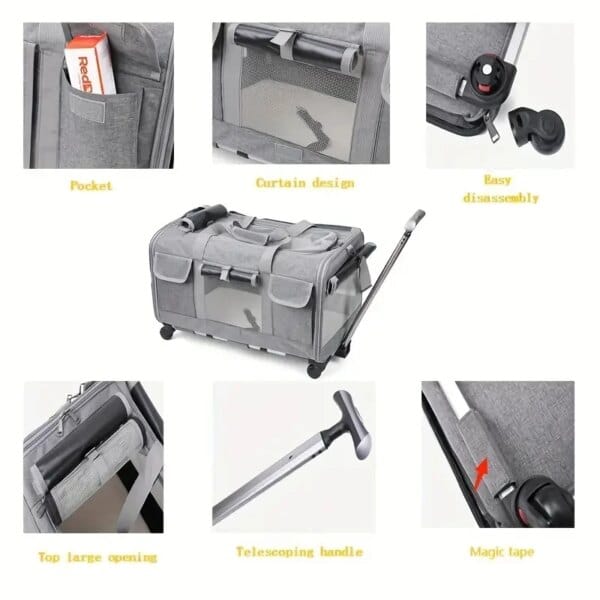 Extra large portable pet trolley case for convenient travel. - Image 3